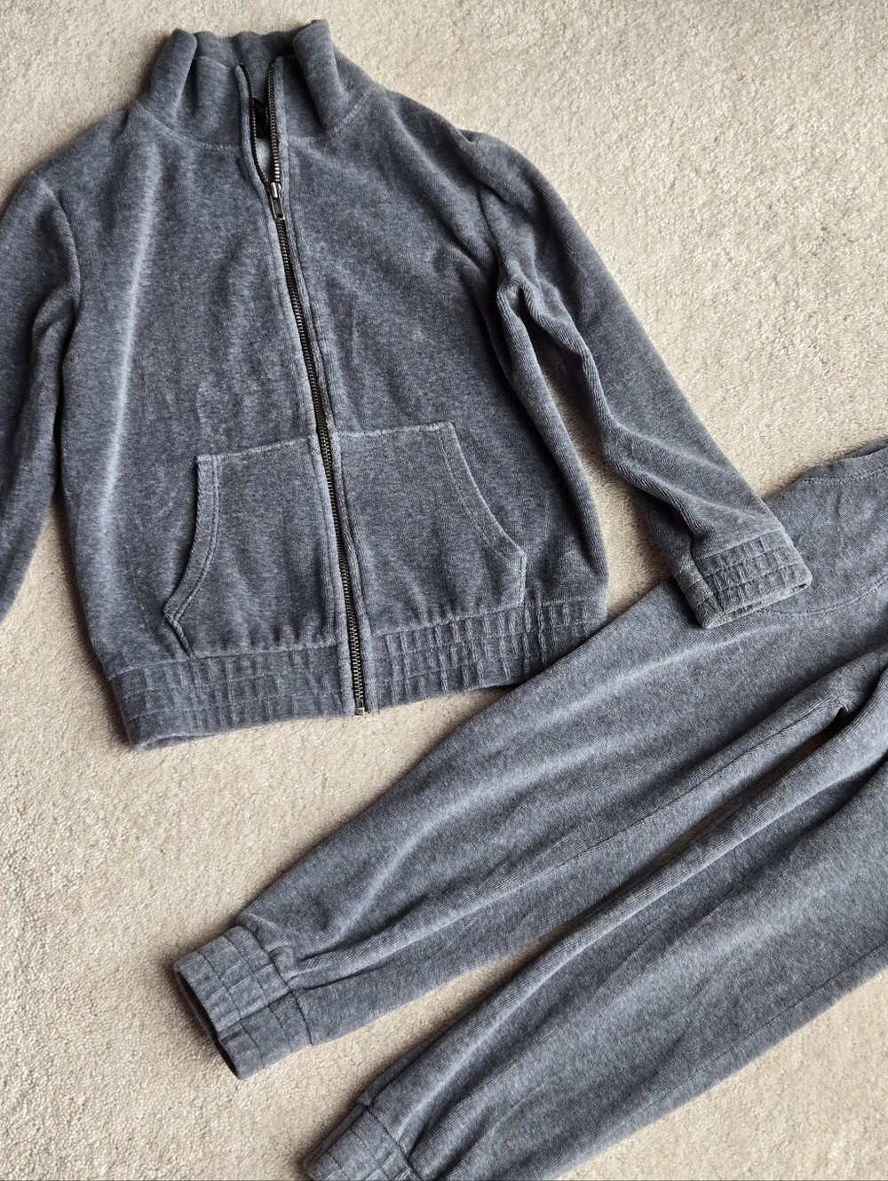 art class Gray Kids Zip-Up Pajama Matching Set